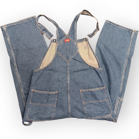 90s Dickies Blue Denim Overalls - 36x30 - Picture 3 of 5